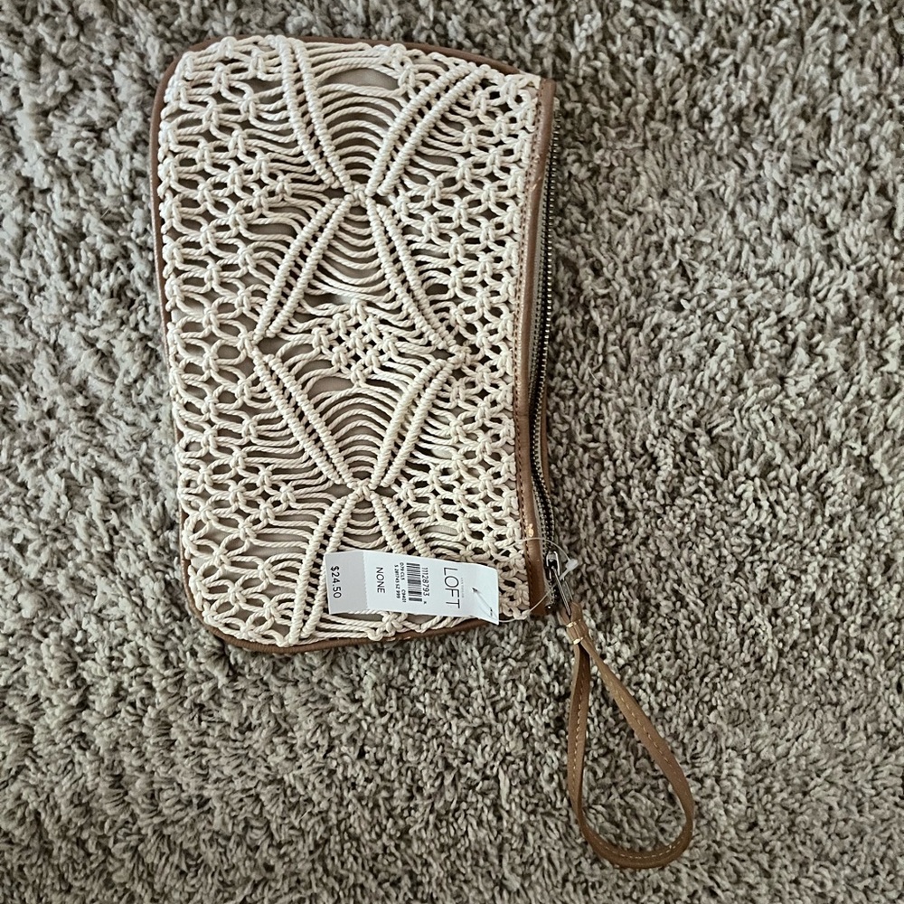 Elegant Cream Crochet Wristlet